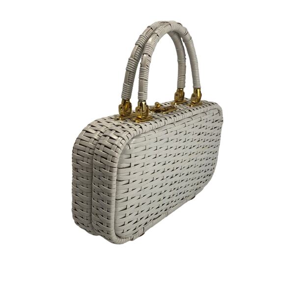 Vintage Wicker Purse Handbag Grandma Chic - Picture 6 of 16